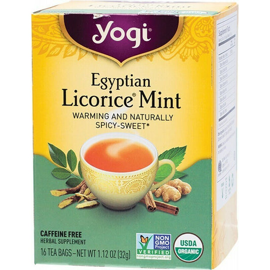 Yogi Tea Herbal Tea Bags Egyptian Licorice Mint 16pk