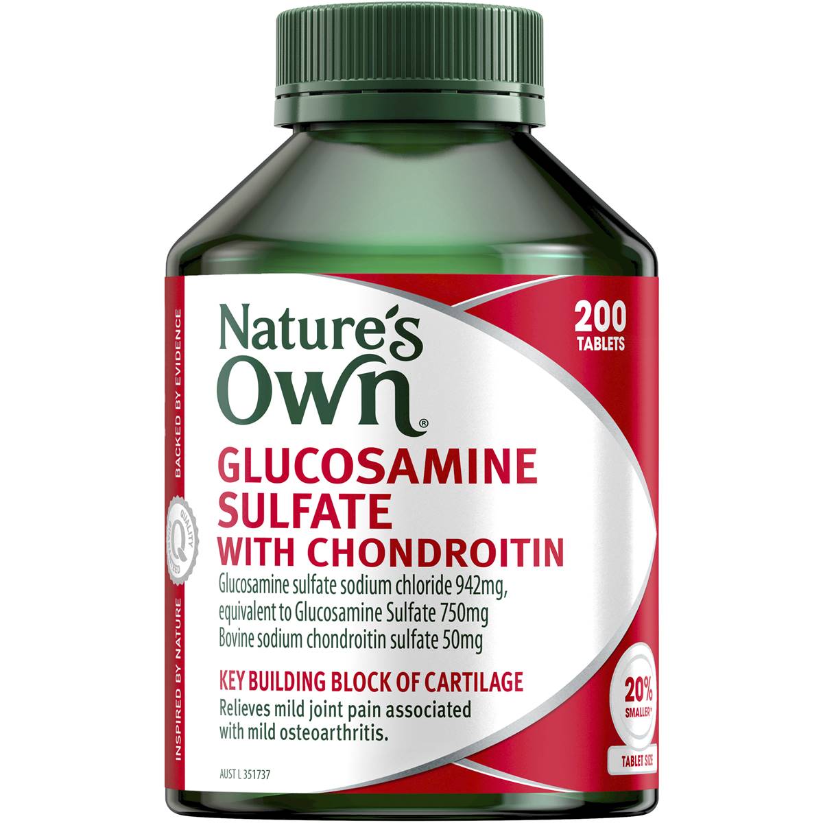 Nature’s Own Glucosamine Sulfate with Chondroitin For Joints 200 Tablets