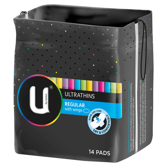 U By Kotex Ultrathin With Wings Pads 14 Pack Regular
