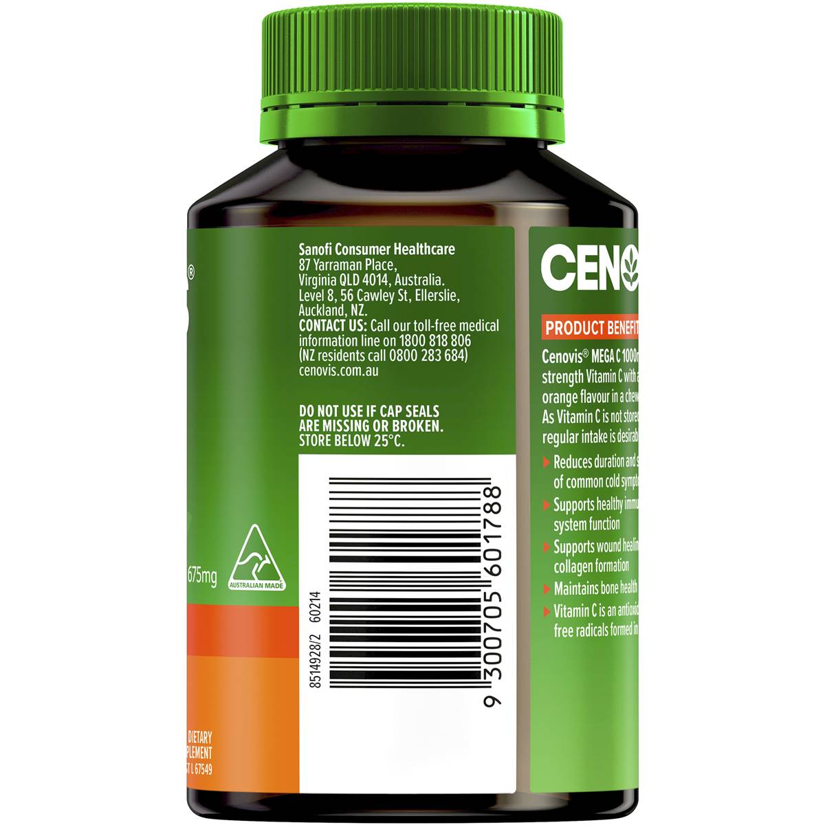 Cenovis Mega C 1000mg - Vitamin C - 60 Tablets