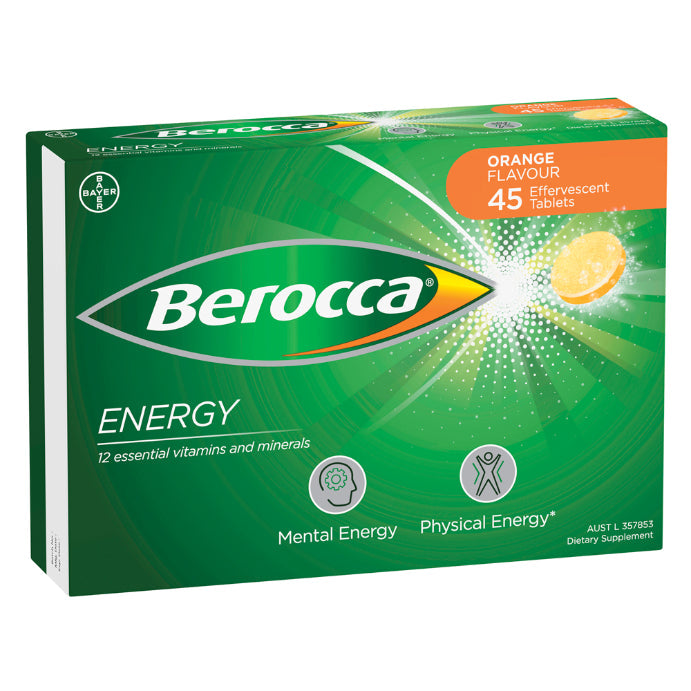Berocca Energy Orange Flavour 45 Effervescent Tablets