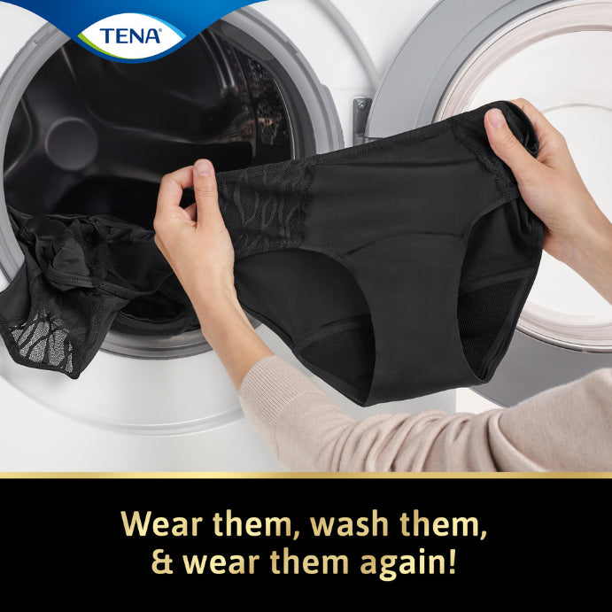 Tena Washable Absorbent Underwear Classic Black 14-16 1 Pack