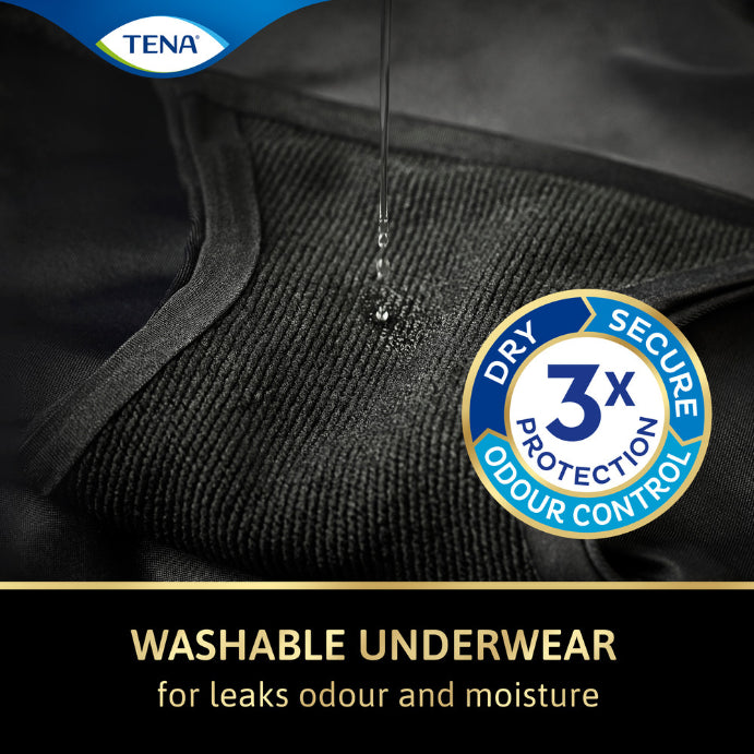 Tena Washable Absorbent Underwear Classic Black 18-20 1 Pack