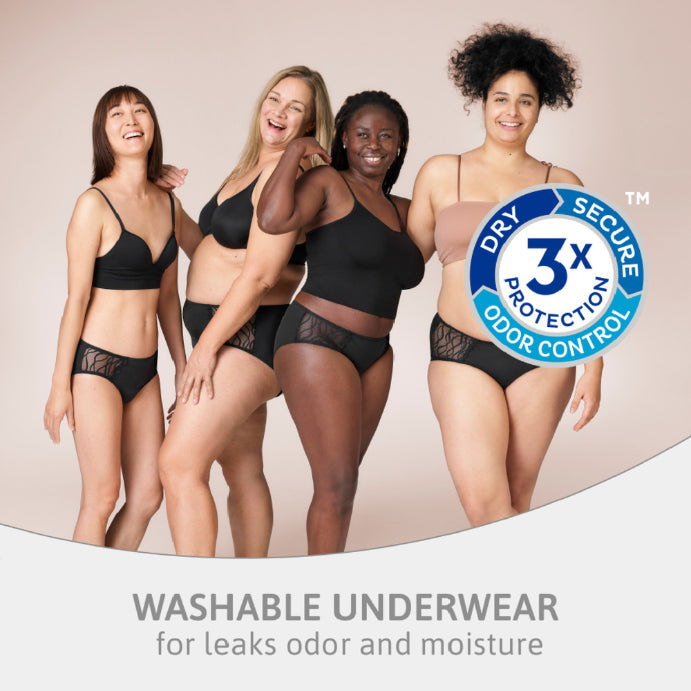 Tena Washable Absorbent Underwear Classic Black 18-20 1 Pack