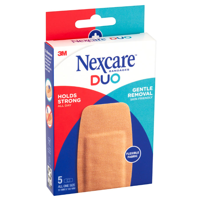Nexcare Duo Fabric Knee Elbow Bandage Large 5 Pack