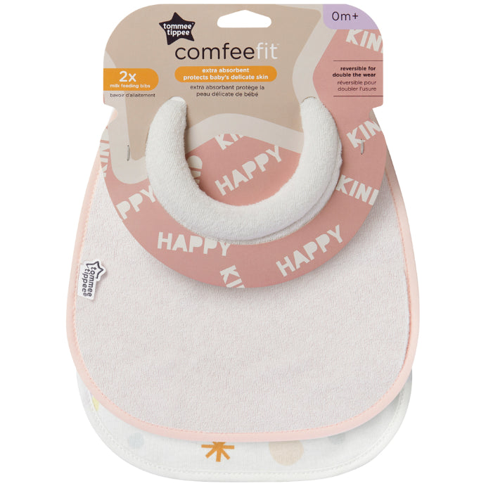 Tommee Tippee Milk Feeding Bibs Colours and Designs Vary 2 Pack