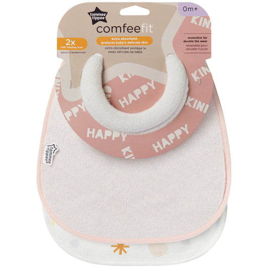 Tommee Tippee Milk Feeding Bibs Colours and Designs Vary 2 Pack