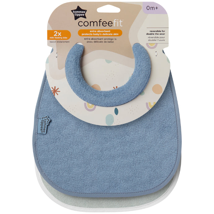 Tommee Tippee Milk Feeding Bibs Colours and Designs Vary 2 Pack