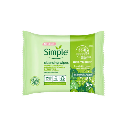 Simple Biodegradable Facial Wipes 25 Wipes