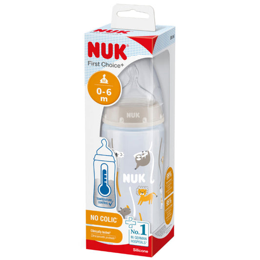 Nuk First Choice+ Baby Bottle Anti-colic Safari 0-6 Months 300ml