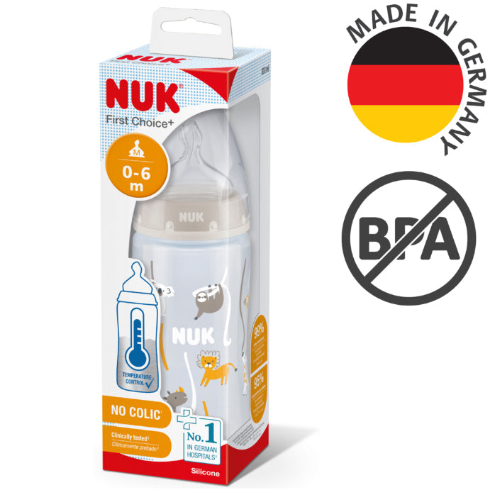 Nuk First Choice+ Baby Bottle Anti-colic Safari 0-6 Months 300ml