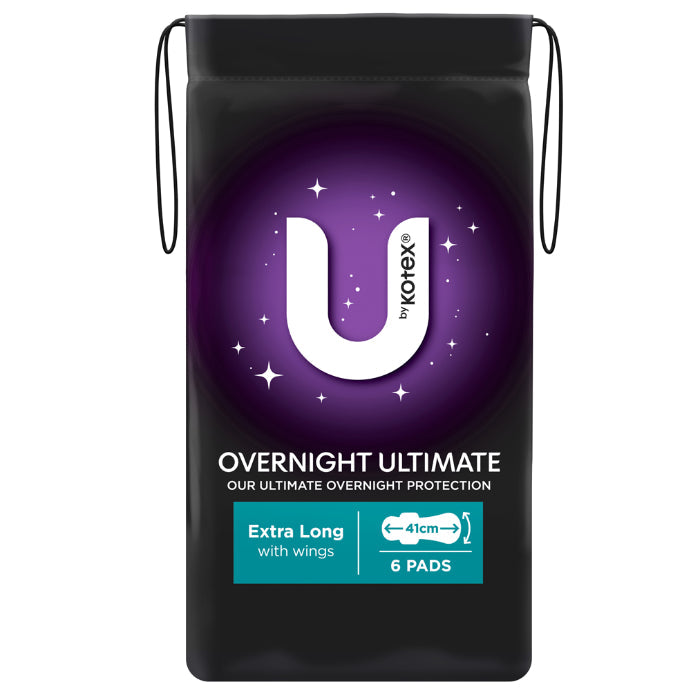 U by Kotex Pad Ultimate Overnight 6pk Z4
