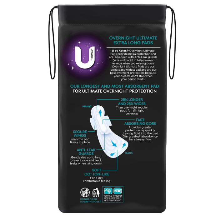 U by Kotex Pad Ultimate Overnight 6pk Z4