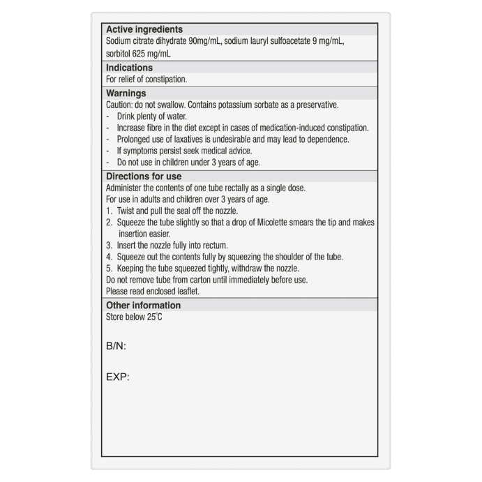 Micolette Tubes Enema 5ml X 4