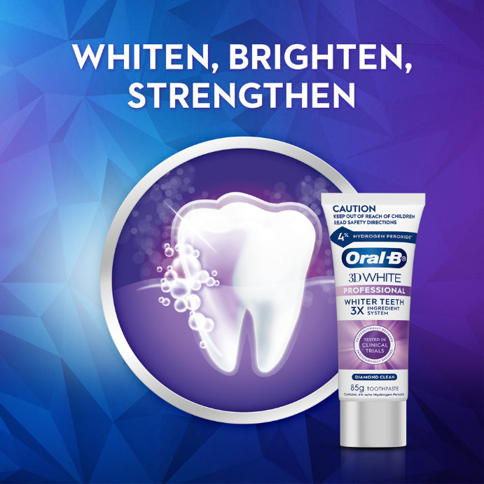 Oral-B 3D White Professional Whiter Teeth Diamond Clean Toothpaste 85g