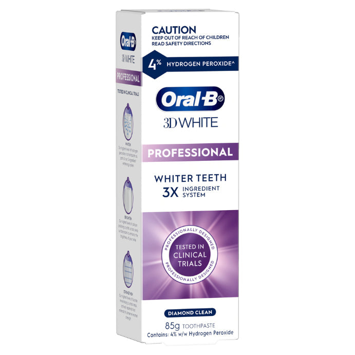 Oral-B 3D White Professional Whiter Teeth Diamond Clean Toothpaste 85g