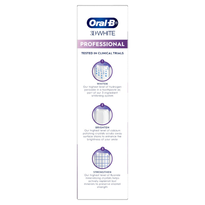 Oral-B 3D White Professional Whiter Teeth Diamond Clean Toothpaste 85g