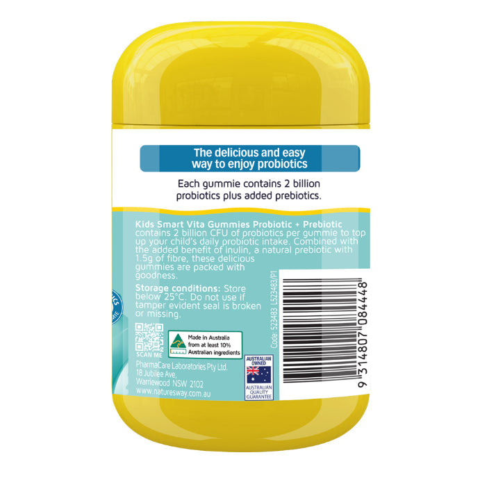 Nature's Way Kids Smart Vita Gummies Probiotic + Prebiotic Mixed Berry Flavour 50 Gummies