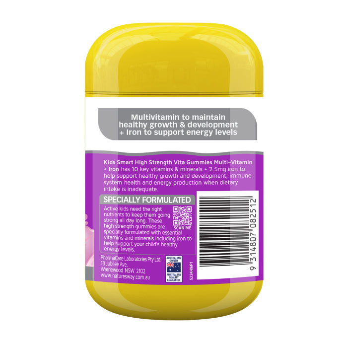 Nature's Way Kids Smart Vita Gummies High Strength Multi-vitamin + Iron 40 Gummies