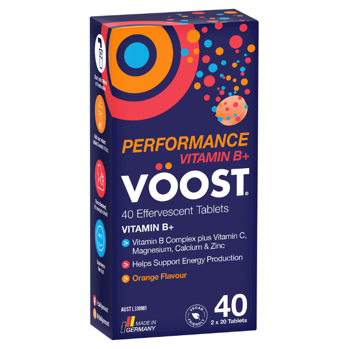 Vöost Performance Vitamin B+ Orange Flavour 40 Effervescent Tablets