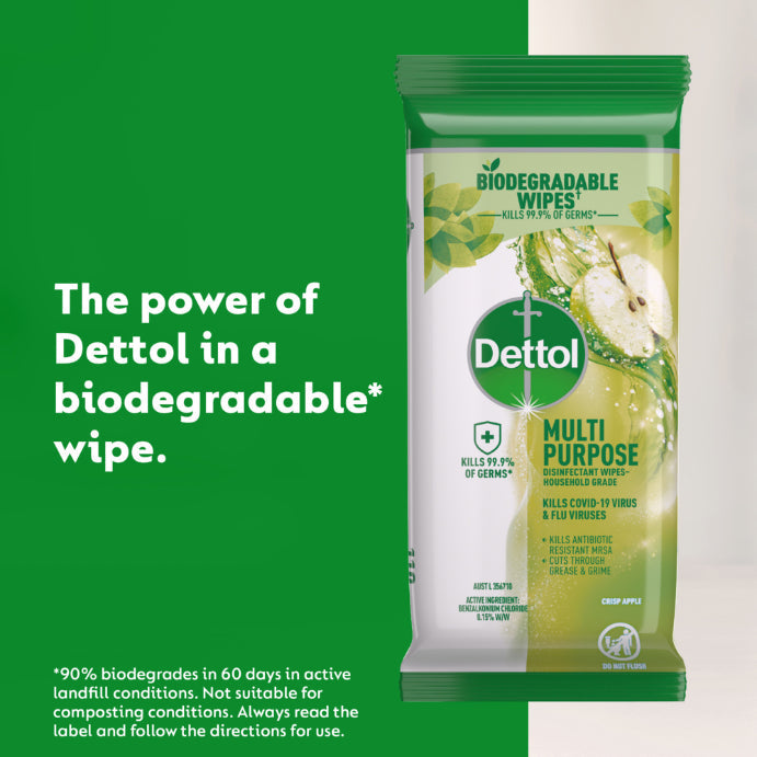Dettol Multipurpose Disinfectant Wipes Crisp Apple 110 Pack
