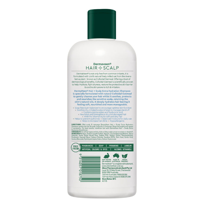DermaVeen Hair + Scalp Extra Hydration Shampoo 500ml