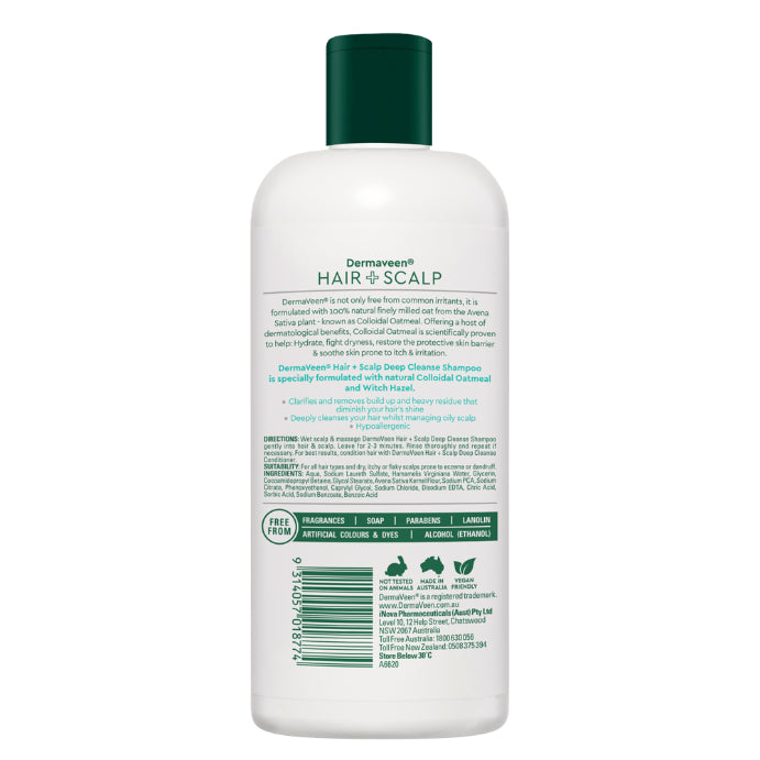 DermaVeen Hair + Scalp Deep Cleanse Shampoo 500ml