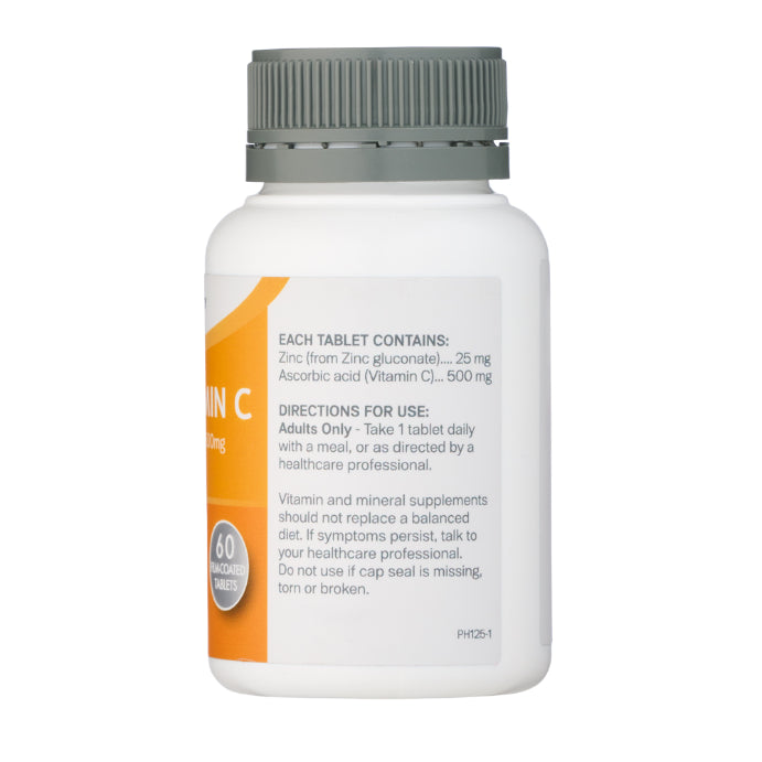 Pharmacy Health Zinc + Vitamin C 60 Tablets