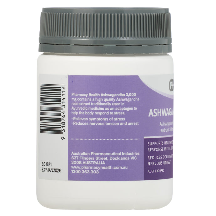 Pharmacy Health Ashwagandha 3000mg 60 Tablets