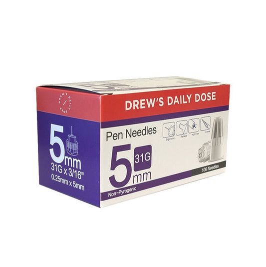 Drew's Daily Dose Pen Needles 31g X 5mm 100 Needles