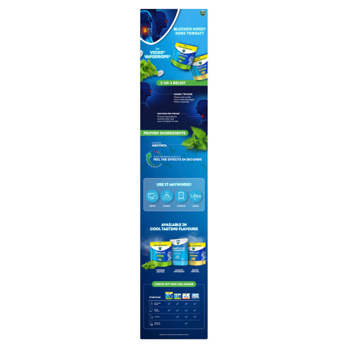 Vicks Vapodrops Butter Menthol 70 Lozenges