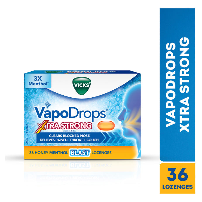 Vicks Vapodrops Xtra Strong Honey Menthol 36 Lozenges
