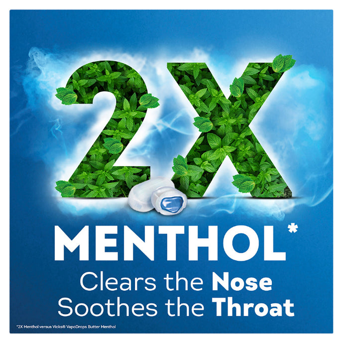 Vicks Vapodrops Xtra Strong Menthol Blast Centres 30 Lozenges