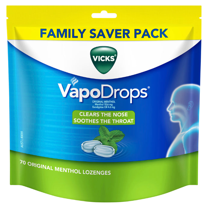Vicks Vapodrops Original Menthol 70 Lozenges