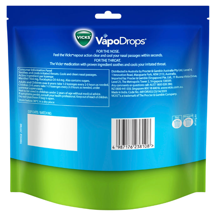 Vicks Vapodrops Original Menthol 70 Lozenges