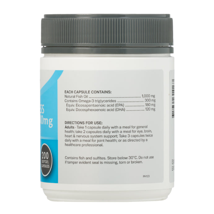 Pharmacy Health Odourless Fish Oil 1000mg 200 Capsules
