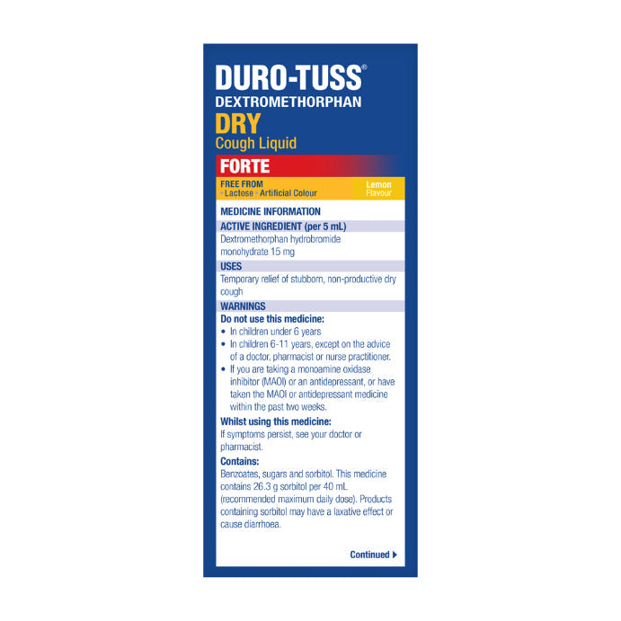 Duro-tuss Dry Cough Liquid Forte 125ml