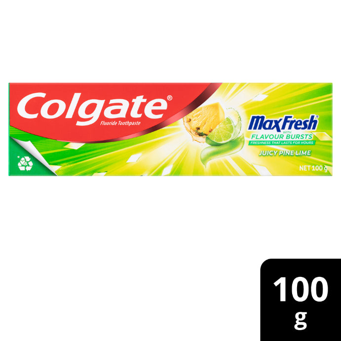 Colgate Max Fresh With Flavour Bursts Fluoride Toothpaste Pine Lime 100g