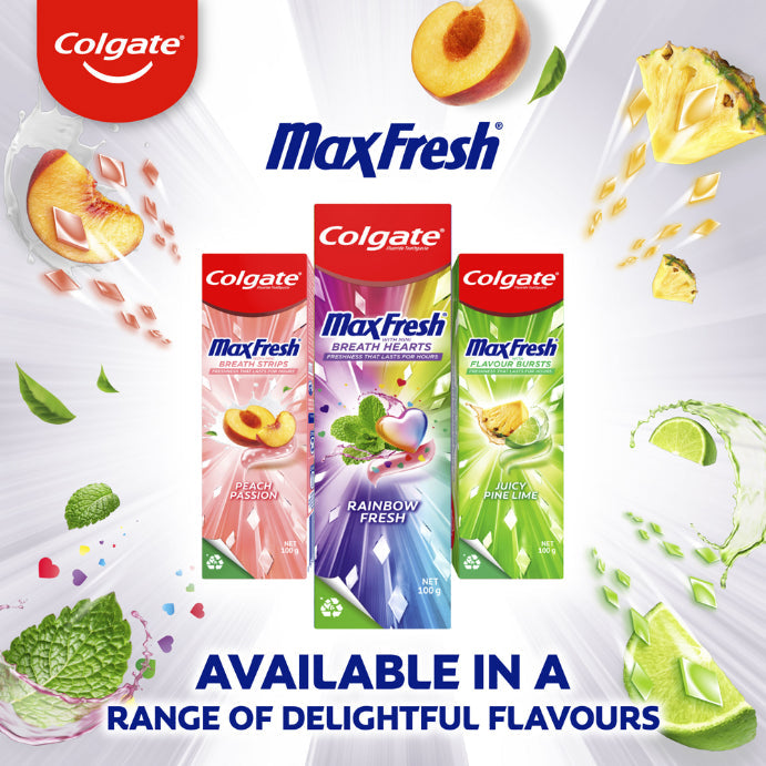 Colgate Max Fresh With Flavour Bursts Fluoride Toothpaste Pine Lime 100g