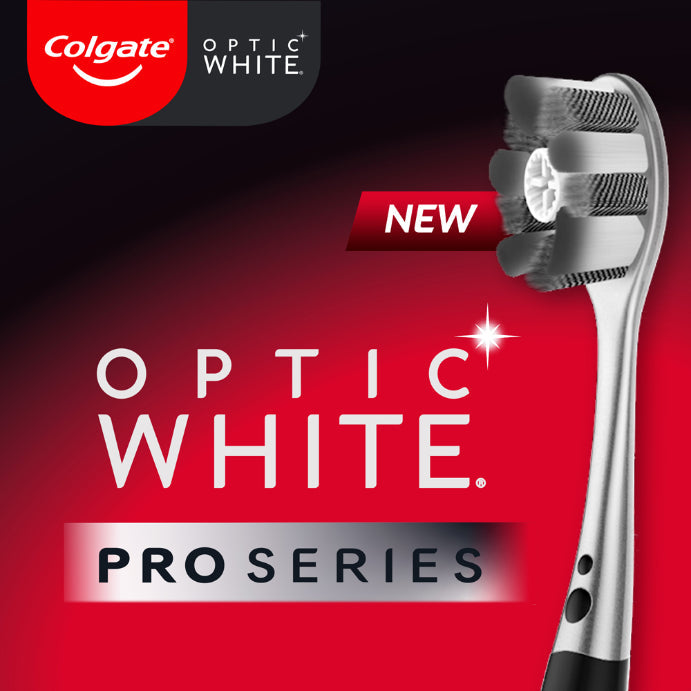 Colgate Optic White Pro Series Toothbrush With Soft Charcoal Spiral Bristles 2 Pack