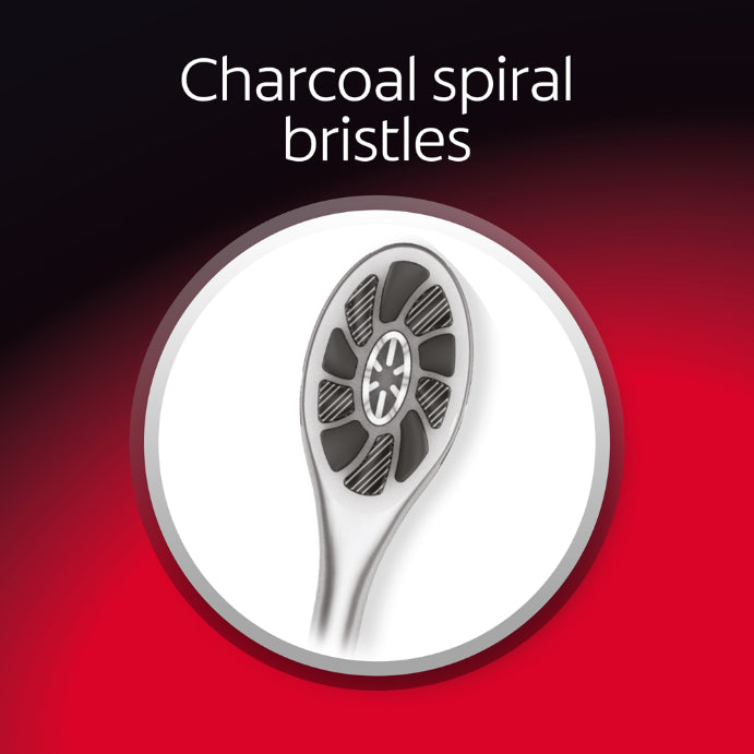 Colgate Optic White Pro Series Toothbrush With Soft Charcoal Spiral Bristles 2 Pack