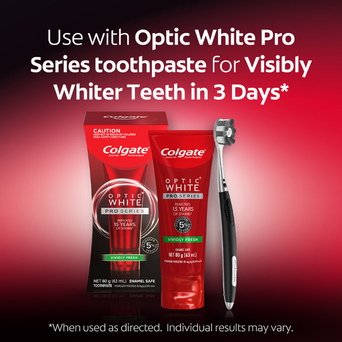 Colgate Optic White Pro Series Toothbrush With Soft Charcoal Spiral Bristles 2 Pack