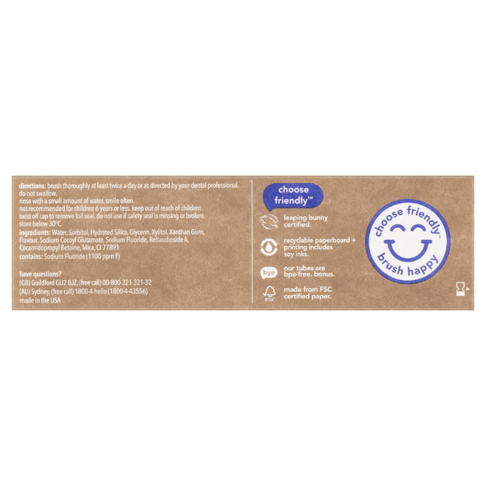Hello Blue Raspberry Natural Flavour Fluoride Toothpaste 110g