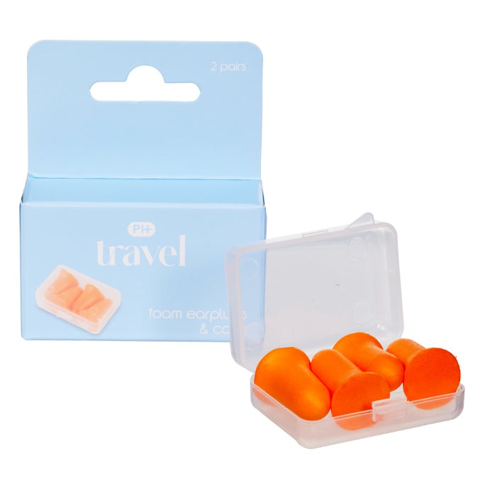 Pharmacy Health Foam Earplugs & Case 2 Pairs