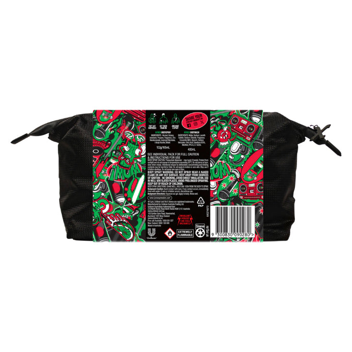 Lynx Africa Duo Wash Bag Men's Gift Set Full-sized Body Spray, Body Wash & Wash Bag Travel Pack 3 Piece Set