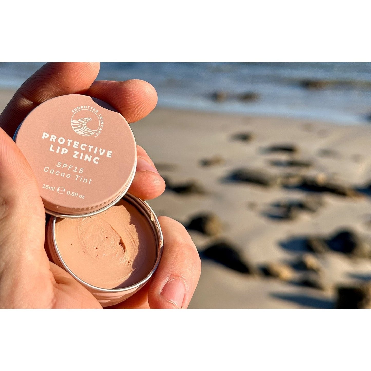 SunButter Skincare Protective Lip Zinc Cacao Tint SPF 15 15ml