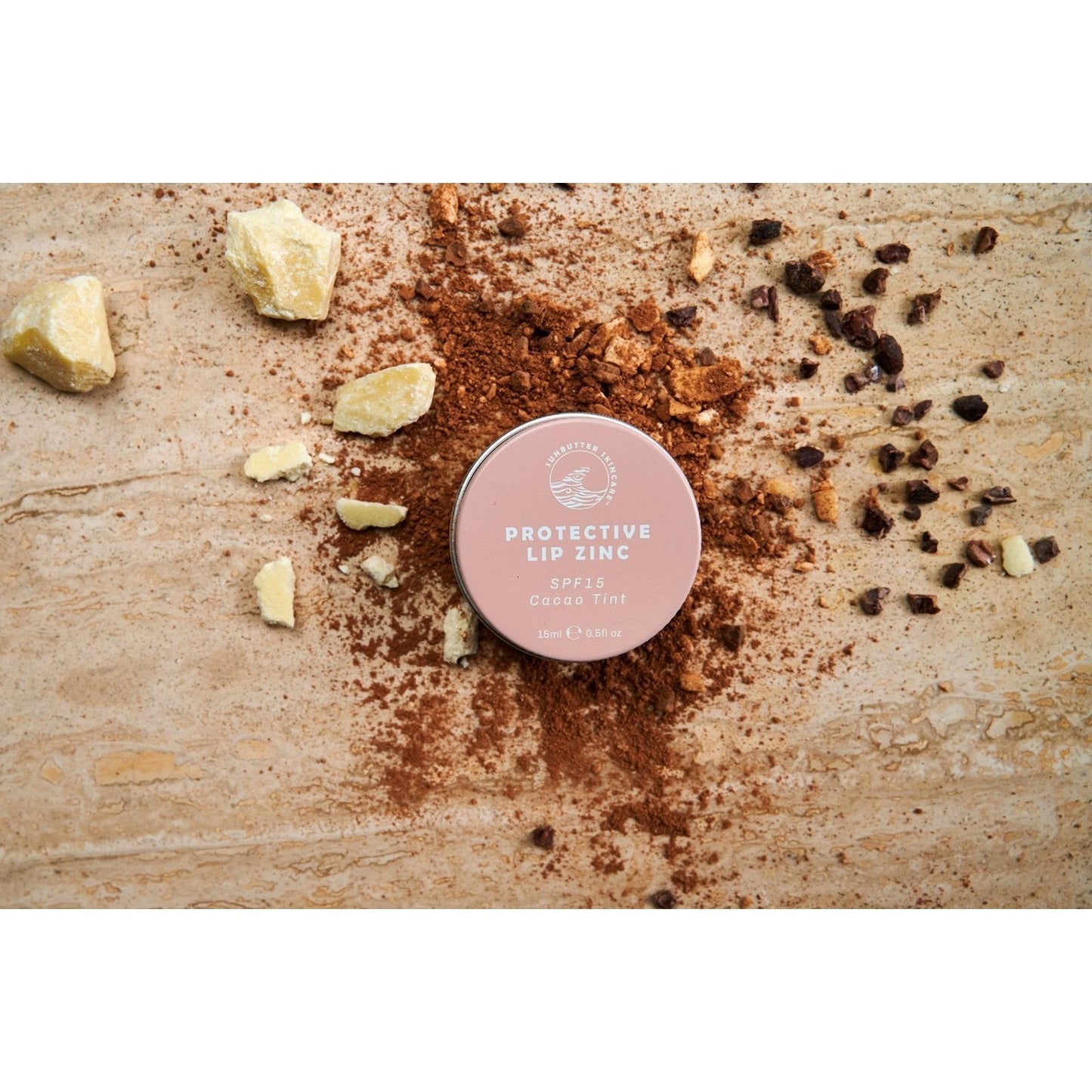SunButter Skincare Protective Lip Zinc Cacao Tint SPF 15 15ml