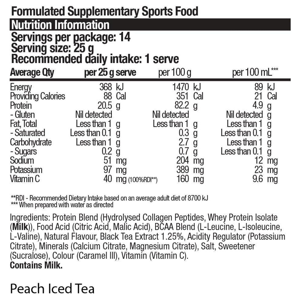 Bsc Body Science Collagen Protein Water Peach Iced Tea 350g