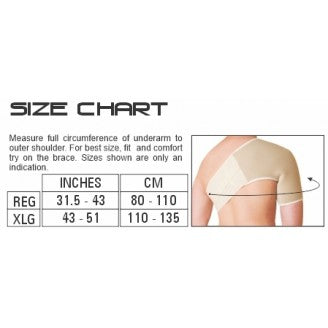 Body Assist Sports Thermal Shoulder Brace Black With Free Stabilizer Strap