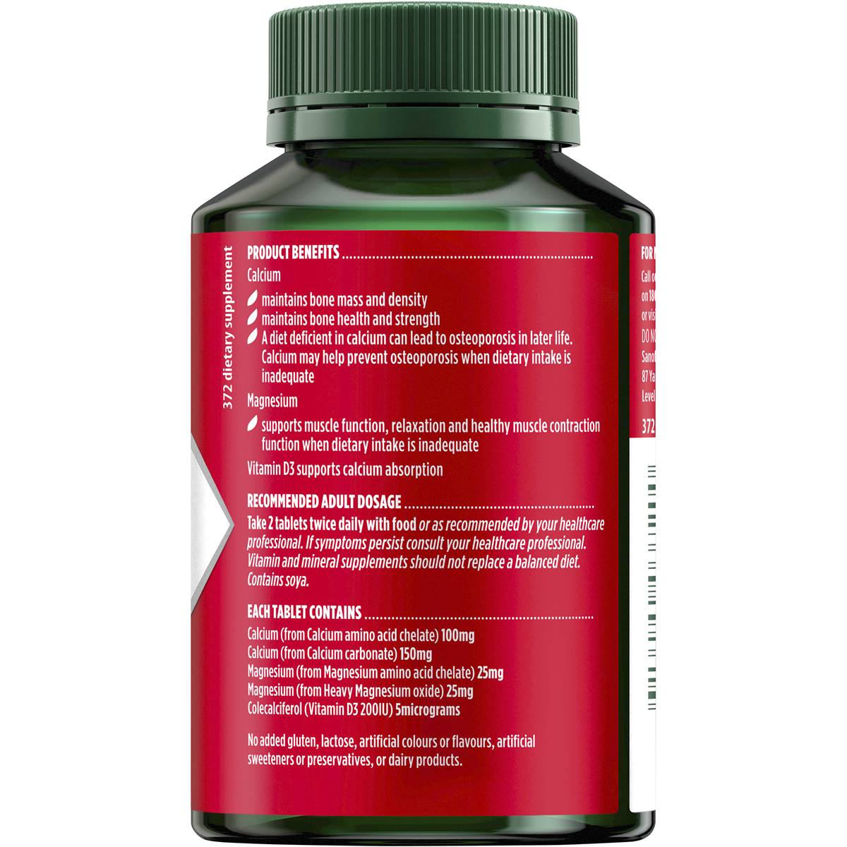 Nature's Own Calcium & Magnesium With Vitamin D3 120 Tablets
